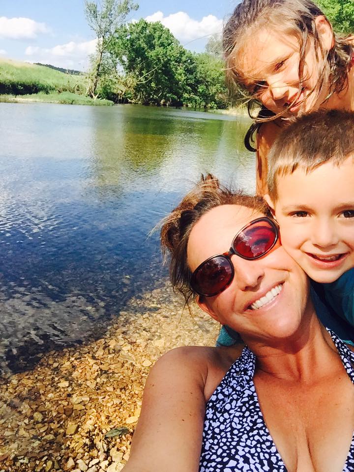 Susannah and family enjoy time at the creek. 