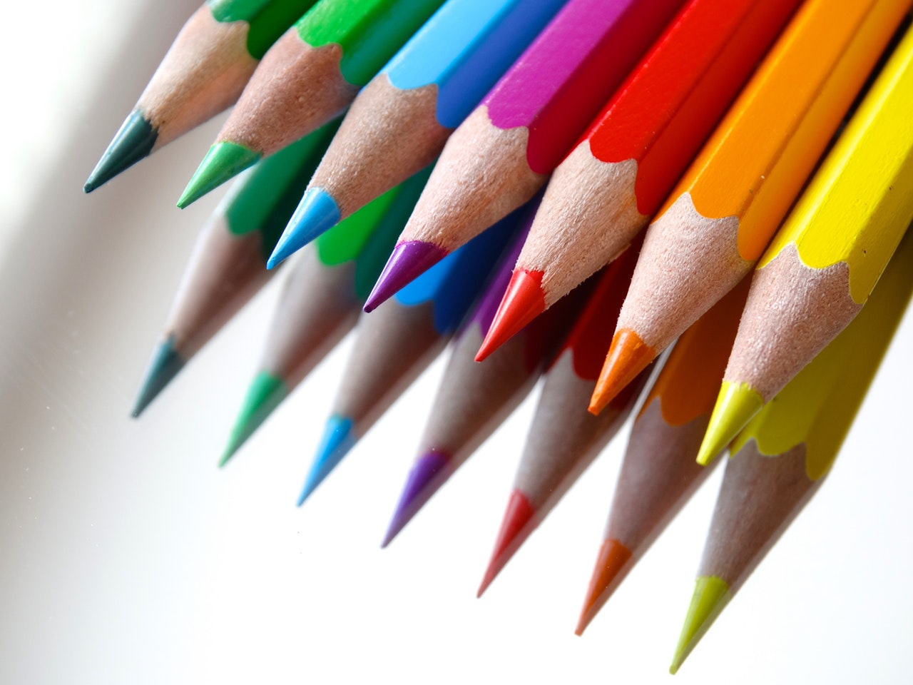 Back to school marketing with colored pencils.