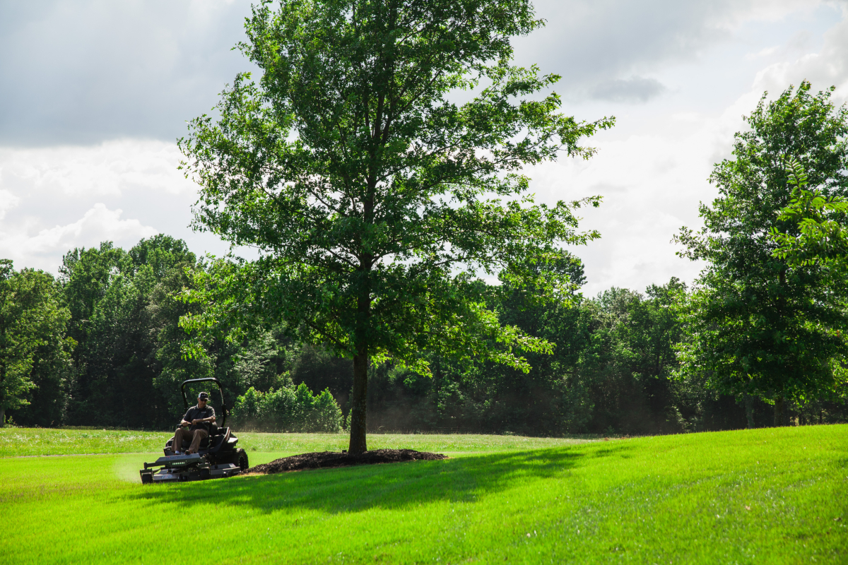 Use caution when mowing hills. 