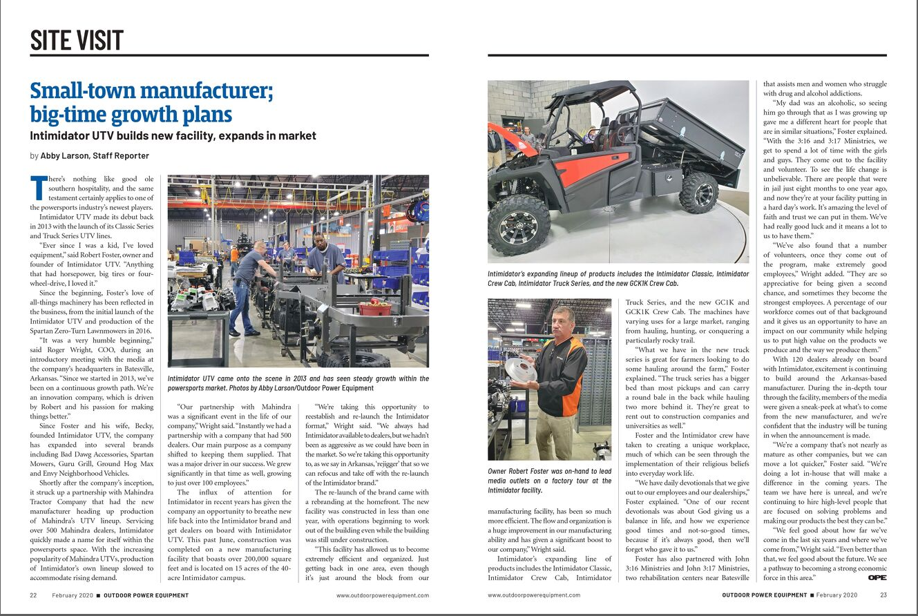 Outdoor Power Equipment Article
